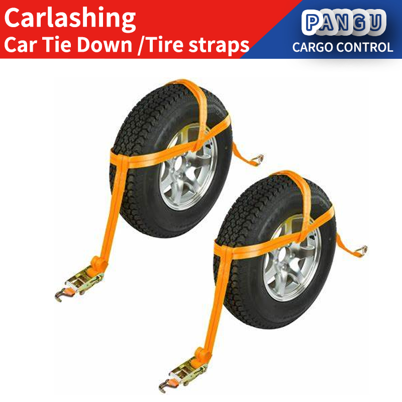 OEM Car Transporter Lashing Straps Vehicle Car Lashing Wheel tie down E-Track Wheel Chock Tie-Down Strap ATV/UTV Trailer Lashing 