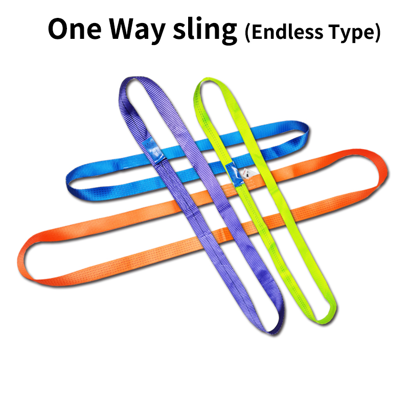 OEM One-Way Sling Endless Lifting Sling Endless Webbing Sling Eye to Eye Single Eye One Way Web Sling Steel Tube Pipe Line Sling 