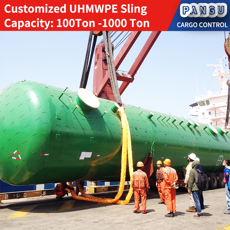 OEM UHMWPE Customized Heavy Duty Round lifting sling double layer sleeve 100T-1000T High performace DNV/ABS/CCS certificate availabel