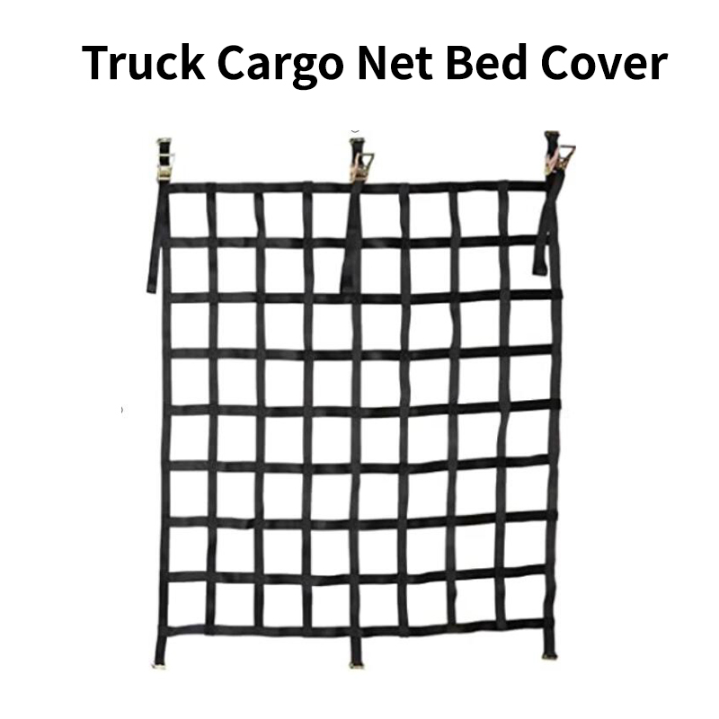 Truck Cargo Net Bed Cover with Mesh and S Hook Heavy Duty cargo net for Pick up Trailer Carrier