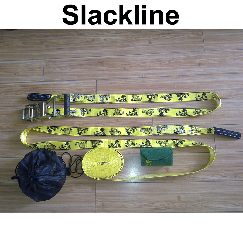 OEM Slackline Kit with Tree Protectors Classic Slackline Top Line Ninja Line for Kids Ratchet Cover and Carry Bag 