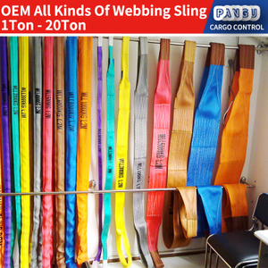 OEM Webbing Sling Flat Webbing Sling Eye to Eye Lifting Sling Nylon Polyester Synthetic Fibre Sling 1-4Ply WLL 1T-50T En1492-1