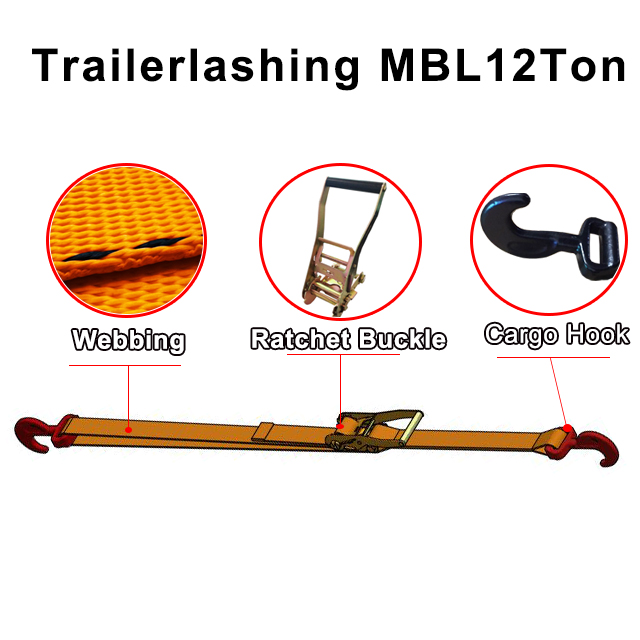 OEM Car Lashing for RO-RO Ships 3T Car Ratchet Straps Car Tie Down Weblashing Trailer Lashing Car Sling