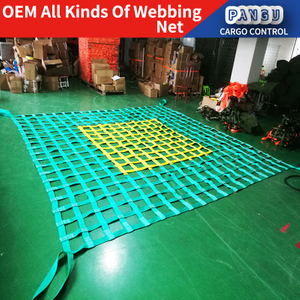 OEM Heavy Duty Webbing Cargo Nets Lifting Net E Track Cargo Net Truck Bed Nets Container Cargo Net Climbing Net Lifting Sling Bag Clover leaf sling