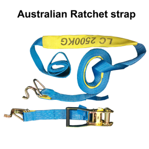 OEM Australian Ratchet Tie Down With Swan Hooks Truck Cargo Lashing Strap LC2500kg X 9m